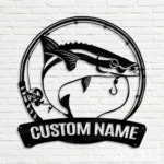 Hunting Fishing Metal Sign Personalized Fisher Name 1