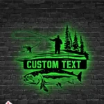 Hunting Fishing Metal Sign Personalized Fishman Name 1
