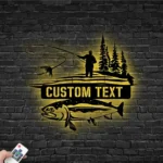 Hunting Fishing Metal Sign Personalized Fishman Name 1