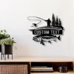 Hunting Fishing Metal Sign Personalized Fishman Name 1