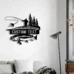 Hunting Fishing Metal Sign Personalized Fishman Name 1