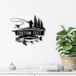 Hunting Fishing Metal Sign Personalized Fishman Name 1