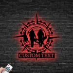 Hunting Fishing Metal Sign Personalized Hiker Compass Couple 1