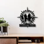 Hunting Fishing Metal Sign Personalized Hiker Compass Couple 1