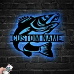 Hunting Fishing Metal Sign Personalized Walleye Fisher Name 1