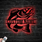 Hunting Fishing Metal Sign Personalized Walleye Fisher Name 1