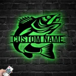 Hunting Fishing Metal Sign Personalized Walleye Fisher Name 1