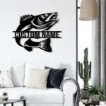 Hunting Fishing Metal Sign Personalized Walleye Fisher Name 1