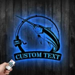 Hunting Fishing Metal Sign Tailored Swordfish Fishing 1