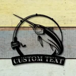 Hunting Fishing Metal Sign Tailored Swordfish Fishing 1