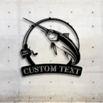 Hunting Fishing Metal Sign Tailored Swordfish Fishing 1