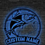 Hunting Fishing Metal Sign Tuna Trout 1