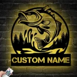 Hunting Fishing Metal Sign Walleye Rod Fishing 1