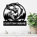 Hunting Fishing Metal Sign Walleye Rod Fishing 1