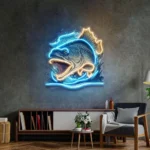 Hunting Fishing Neon Sign Aggressive Fish Counterattack 1