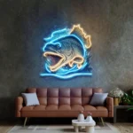Hunting Fishing Neon Sign Aggressive Fish Counterattack 1
