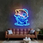 Hunting Fishing Neon Sign Fish Relax With Water 1