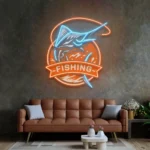 Hunting Fishing Neon Sign Fishing Logo 1