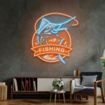 Hunting Fishing Neon Sign Fishing Logo 1
