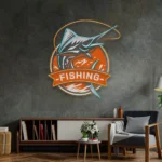 Hunting Fishing Neon Sign Fishing Logo 1