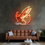 Hunting Fishing Neon Sign Young Man Fishing 1