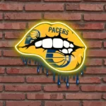 Indiana Pacers Neon Sign Dripping Lips 1
