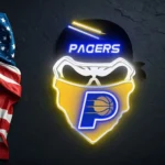Indiana Pacers Neon Sign Skull 1