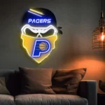 Indiana Pacers Neon Sign Skull 1