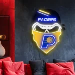 Indiana Pacers Neon Sign Skull 1