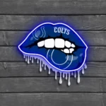Indianapolis Colts Neon Sign Dripping Lips 1