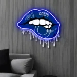 Indianapolis Colts Neon Sign Dripping Lips 1