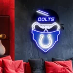 Indianapolis Colts Neon Sign Skull 1
