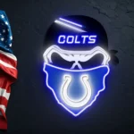 Indianapolis Colts Neon Sign Skull 1