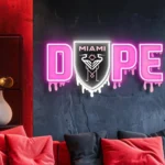 Inter Miami Neon Sign Dripping Dope Fc 1