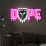 Inter Miami Neon Sign Dripping Dope Fc 1