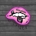 Inter Miami Neon Sign Fc Dripping Lips 1