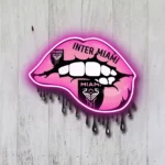 Inter Miami Neon Sign Fc Dripping Lips 1