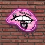 Inter Miami Neon Sign Fc Dripping Lips 1