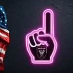 Inter Miami Neon Sign Mls Fc Foam Finger 1