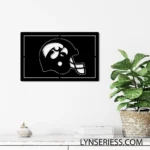 Iowa Hawkeyes Metal Sign Helmet 1