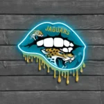 Jacksonville Jaguars Neon Sign Dripping Lips 1