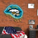 Jacksonville Jaguars Neon Sign Dripping Lips 1