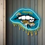 Jacksonville Jaguars Neon Sign Dripping Lips 1