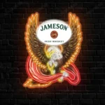Jameson Irish Neon Sign Bespoke Whiskey Logo Custom American Eagle 1
