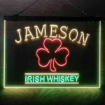 Jameson Irish Neon Sign Whiskey Shamrock 3 Color 1