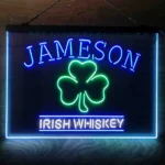 Jameson Irish Neon Sign Whiskey Shamrock 3 Color 1