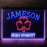 Jameson Irish Neon Sign Whiskey Shamrock 3 Color 1