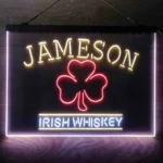 Jameson Irish Neon Sign Whiskey Shamrock 3 Color 1