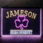 Jameson Irish Neon Sign Whiskey Shamrock 3 Color 1