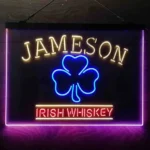 Jameson Irish Neon Sign Whiskey Shamrock 3 Color 1